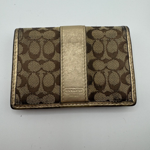 Coach Red Logo Leather Card Case and Gold Wallet - Picture 6 of 8